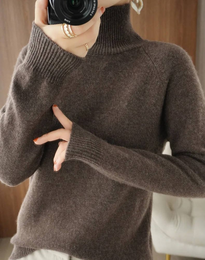 Women's Raglan Sleeve Turtleneck Sweater | Relaxed Knit View 12