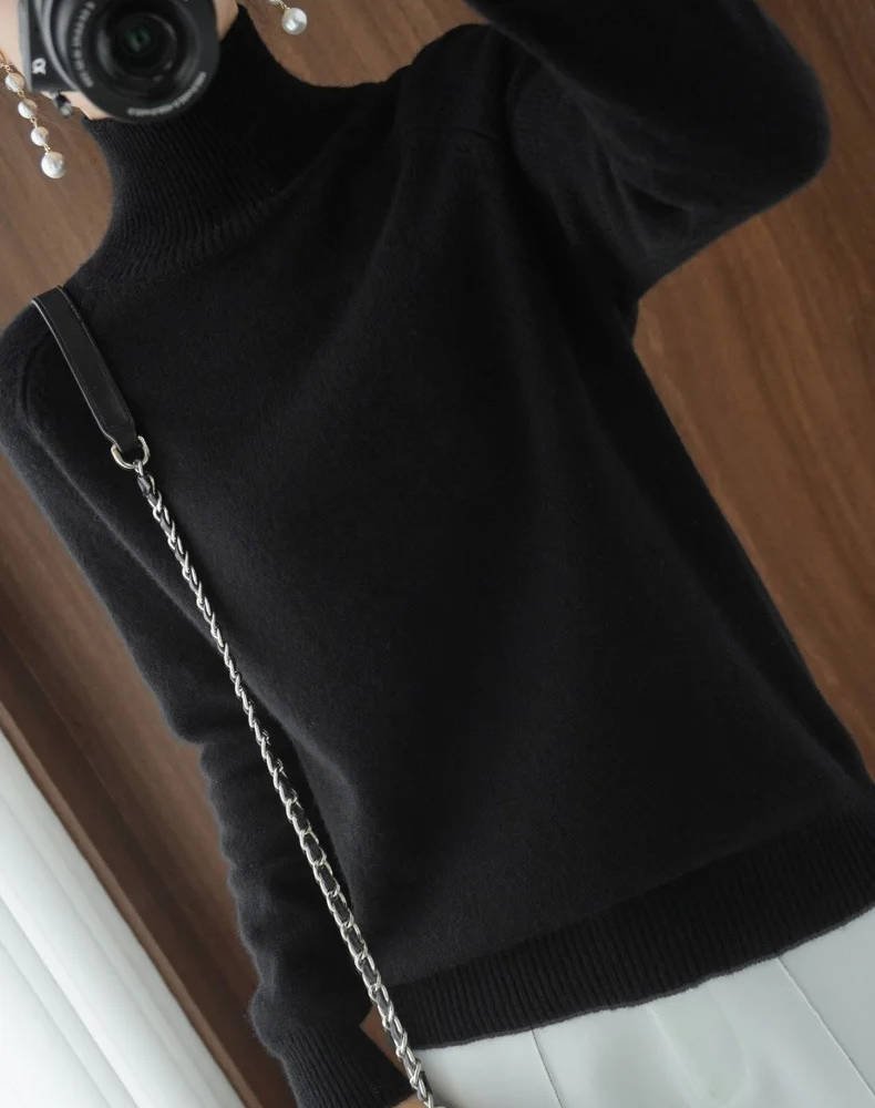 Women's Raglan Sleeve Turtleneck Sweater | Relaxed Knit View 14