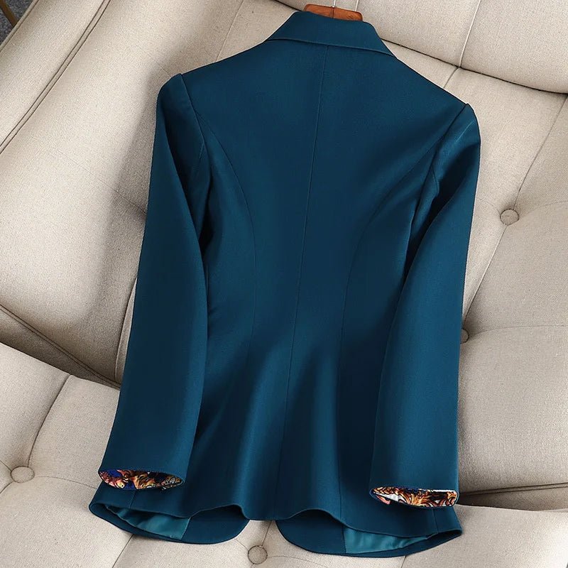 Women's Refined Classic Blazer | Single Button Close Up