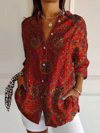 Women's Retro Shirt | Mandala Print Relaxed Fit Hero