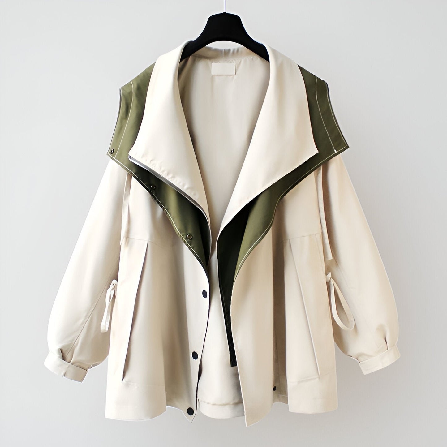Women's Reversible Collar Windbreaker | Drawcord Waist Outdoor Fit Back
