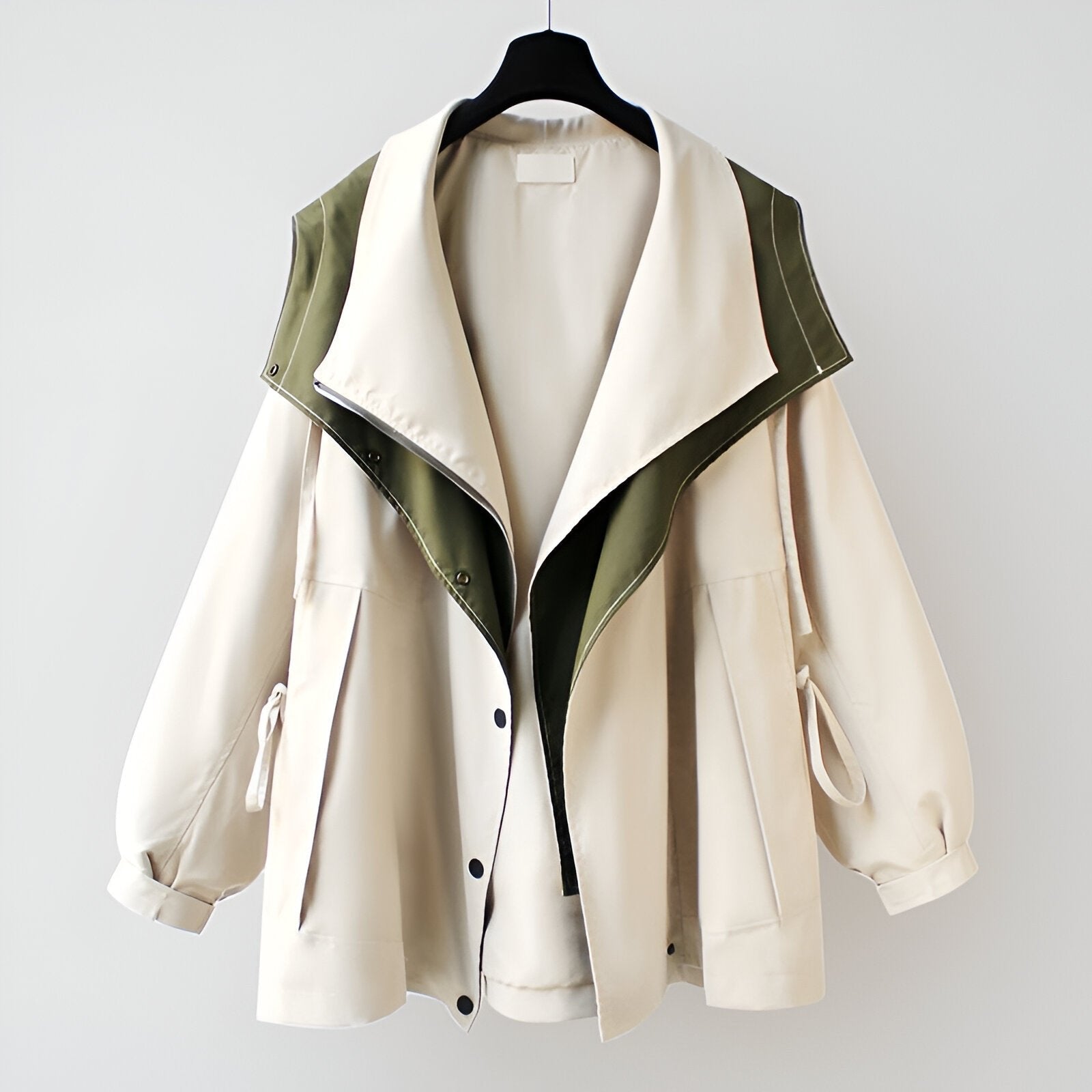 Women's Reversible Collar Windbreaker | Drawcord Waist Outdoor Fit Back