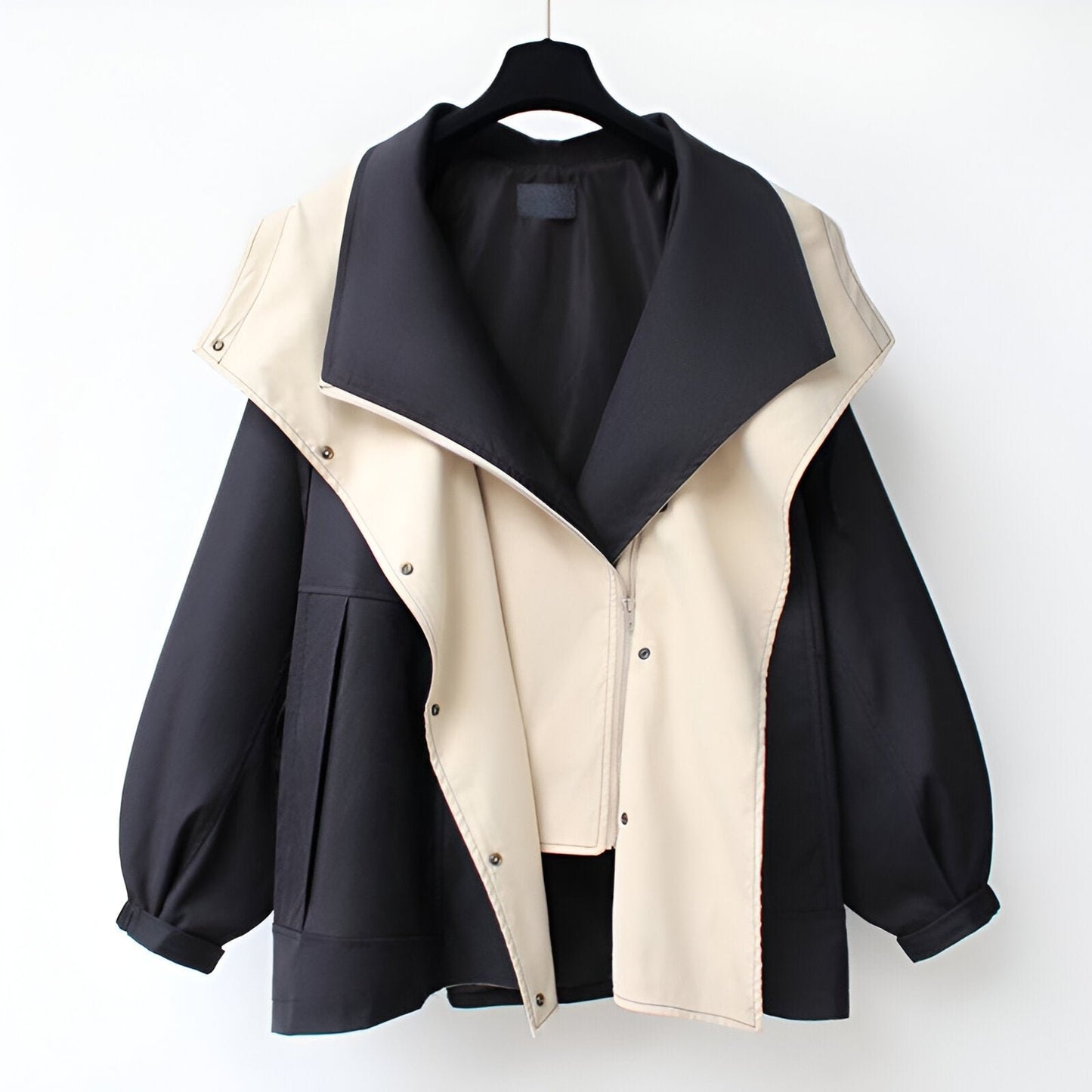 Women's Reversible Collar Windbreaker | Drawcord Waist Outdoor Fit Detail