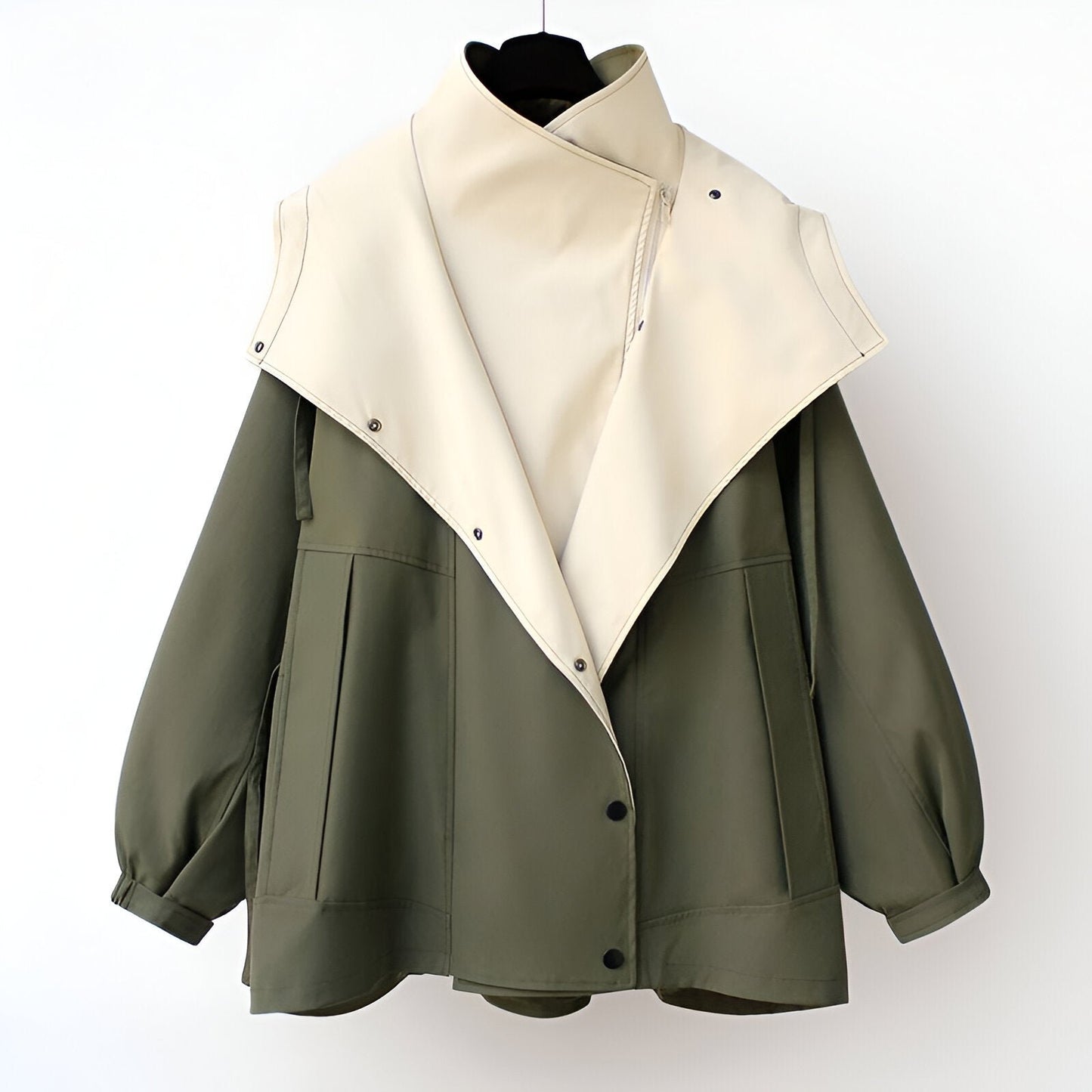 Women's Reversible Collar Windbreaker | Drawcord Waist Outdoor Fit Front