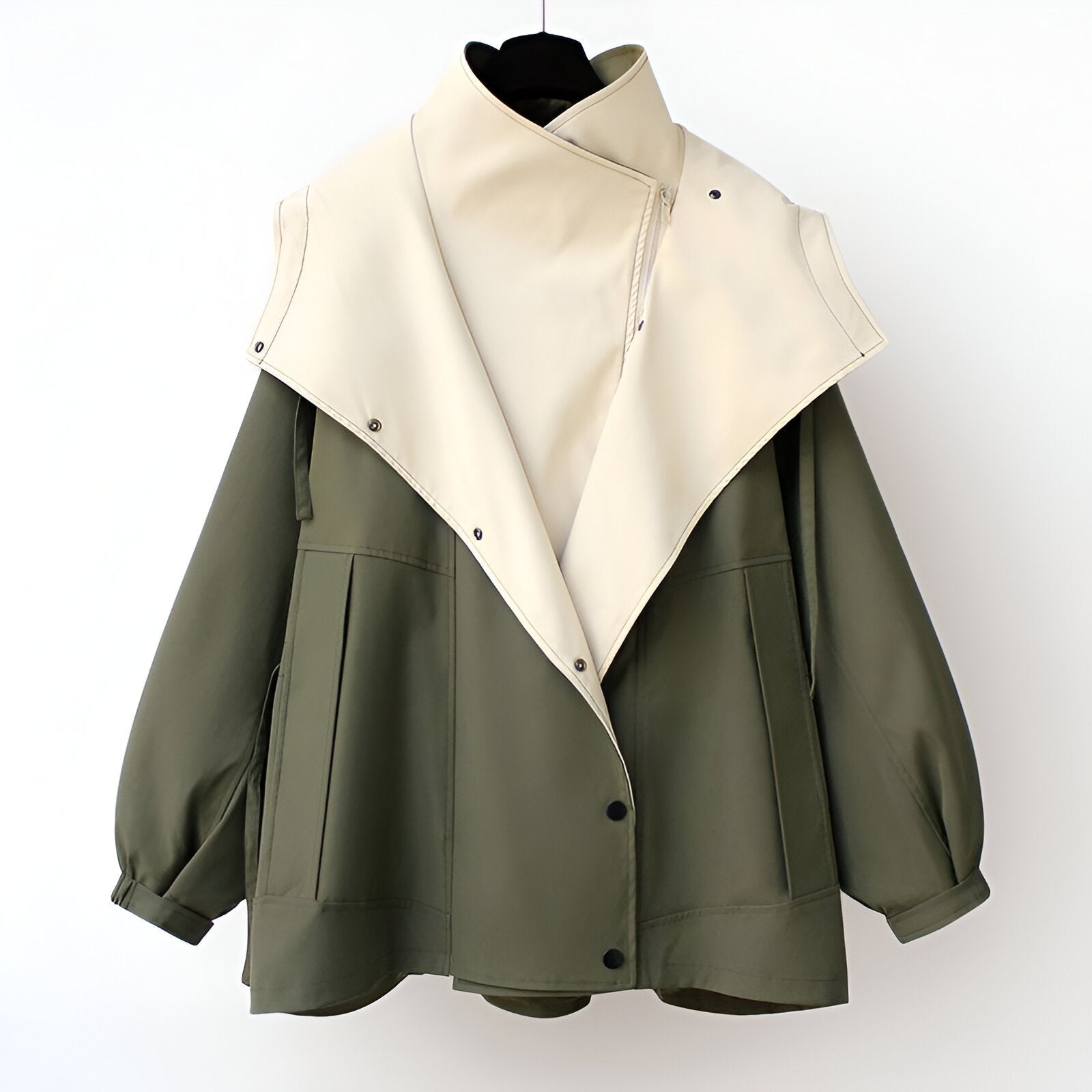 Women's Reversible Collar Windbreaker | Drawcord Waist Outdoor Fit Front