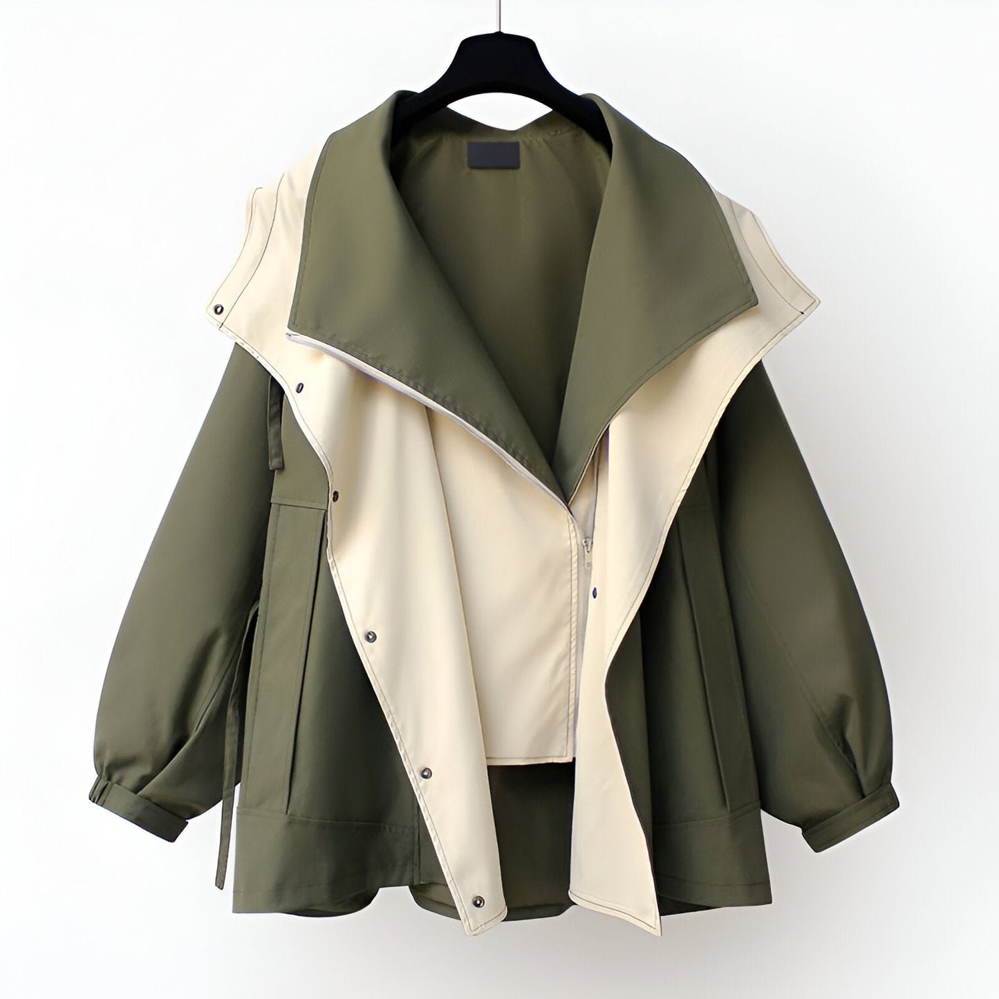 Women's Reversible Collar Windbreaker | Drawcord Waist Outdoor Fit Hero
