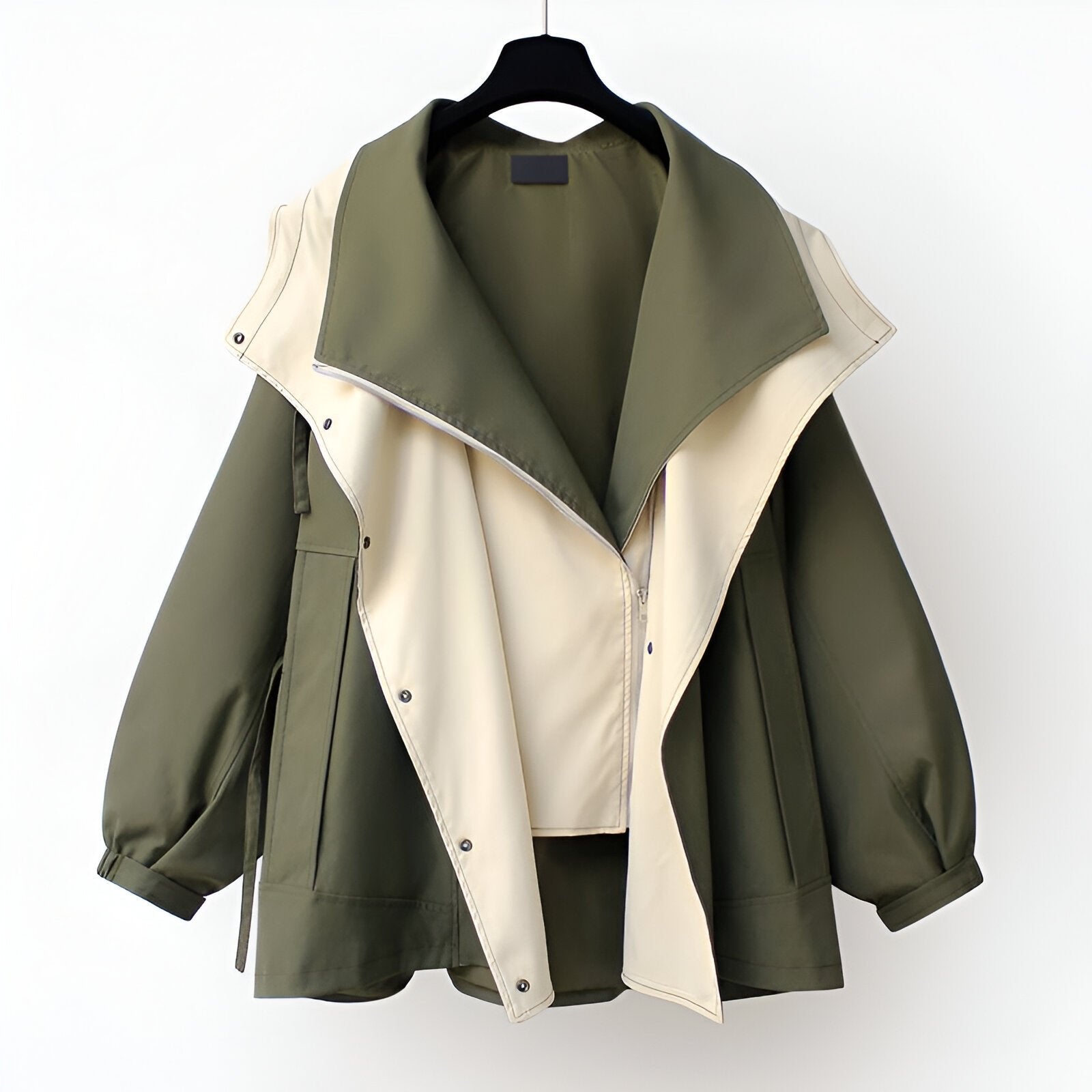 Women's Reversible Collar Windbreaker | Drawcord Waist Outdoor Fit Hero
