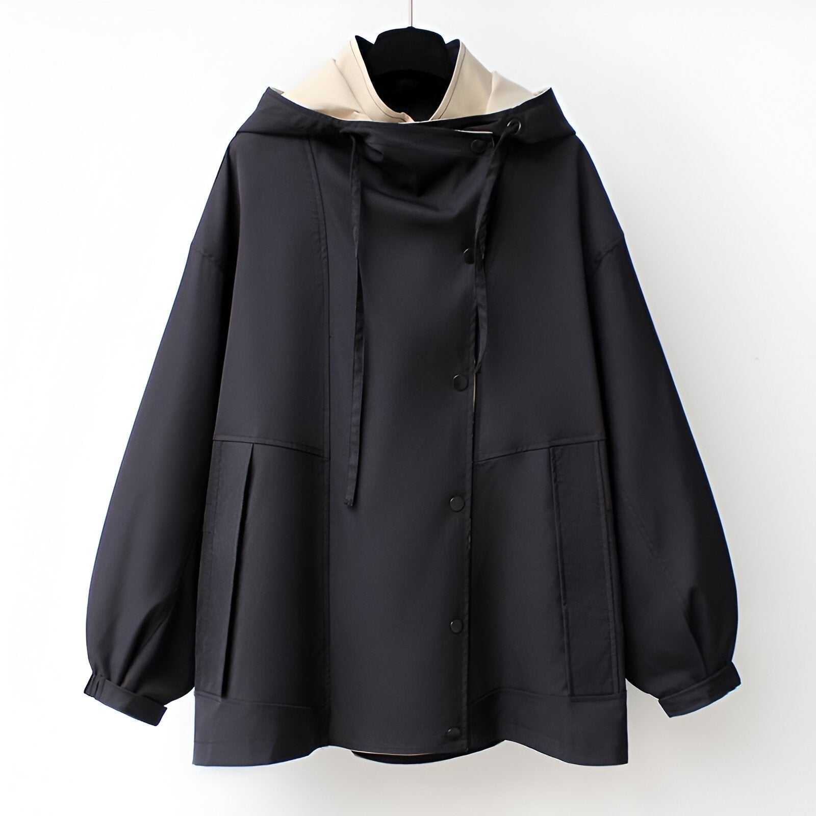 Women's Reversible Collar Windbreaker | Drawcord Waist Outdoor Fit Side