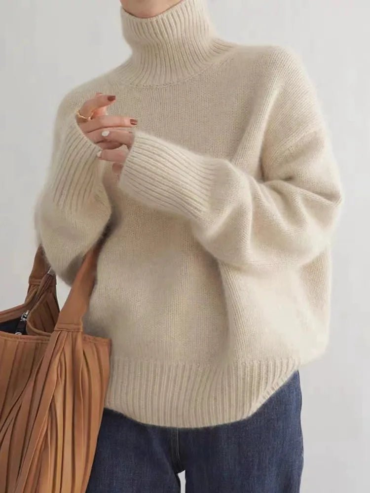 Women's Roll Neck Sweater | Cozy Ribbed Knit Hero