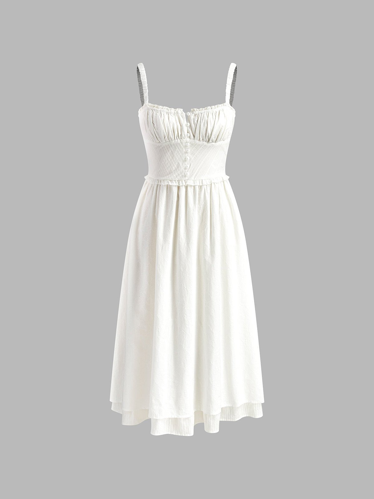 Women's Ruffle Hem Cami Midi Dress Close Up