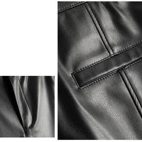 Women's Sheepskin Leather Pants | O-Ring Belt Straight Leg Close Up