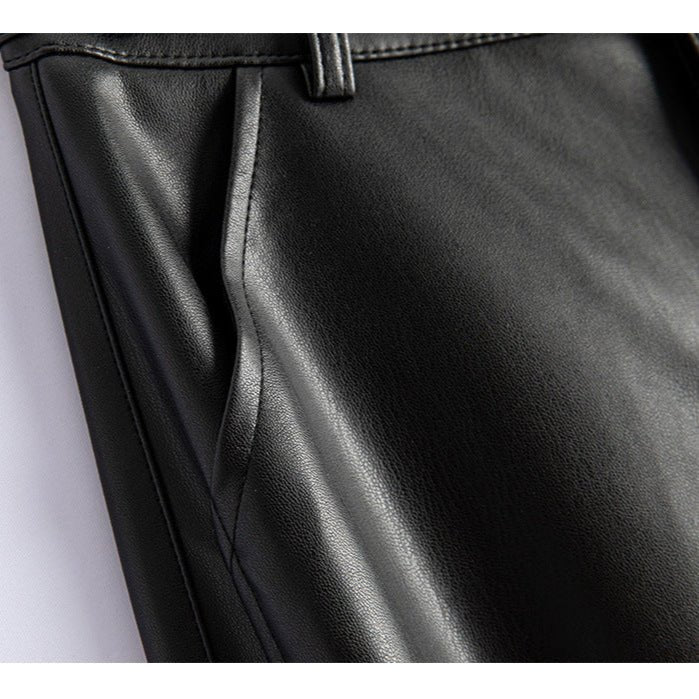 Women's Sheepskin Leather Pants | O-Ring Belt Straight Leg Lifestyle