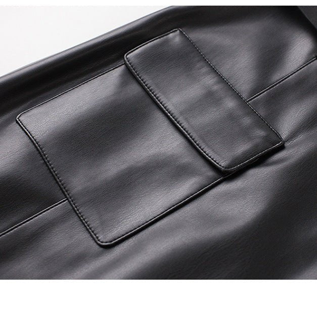 Women's Sheepskin Leather Skirt | Perforated Panel Asymmetric Angle
