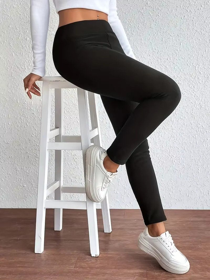 Women's Sherpa-Lined Thermal Leggings | Plush Winter Warm Angle