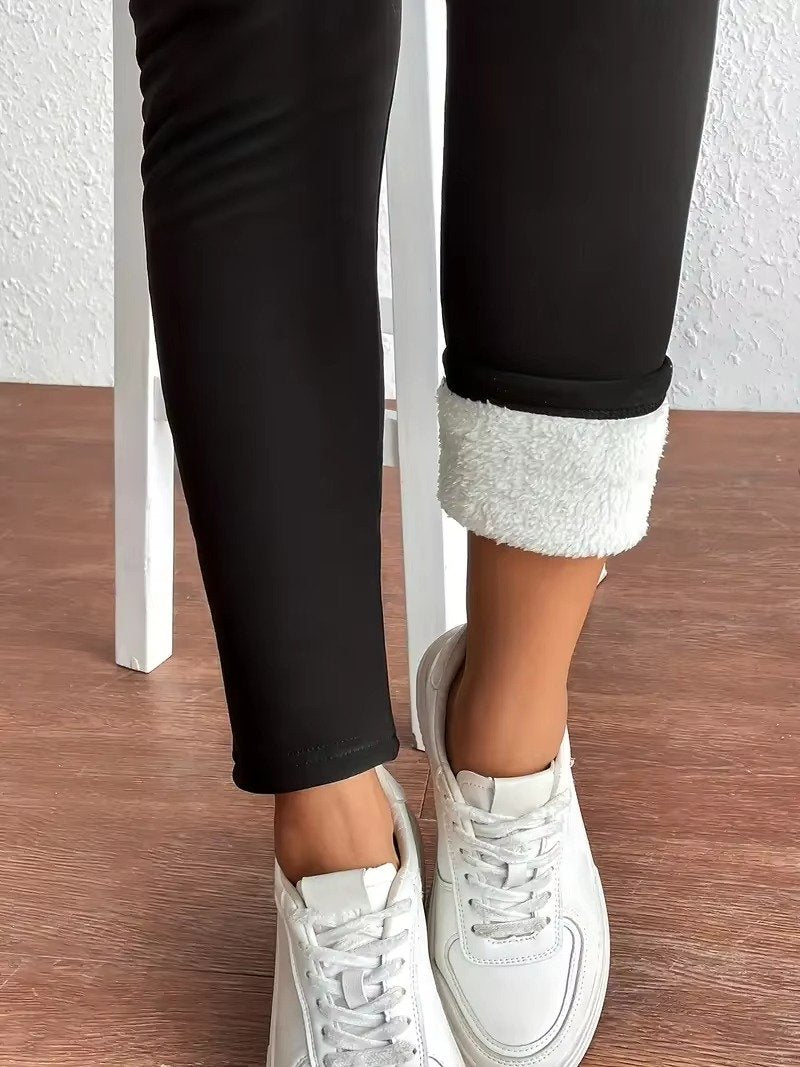 Women's Sherpa-Lined Thermal Leggings | Plush Winter Warm Lifestyle
