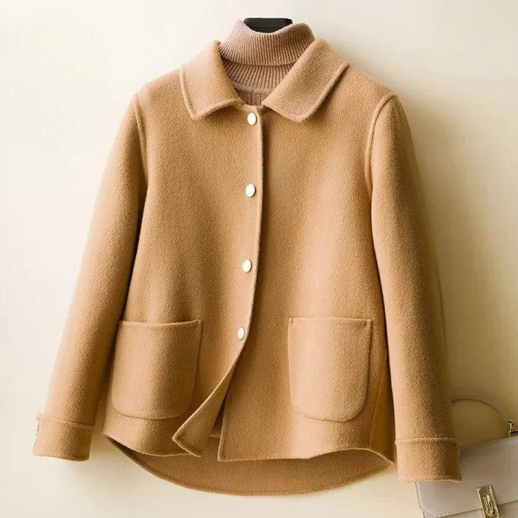 Women's Short Wool Coat | Doll Collar Flared Hem Hero