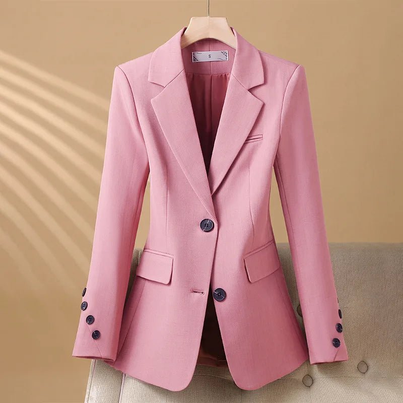 Women's Single-Breasted Blazer | Peplum Hem Tailored Fit Detail