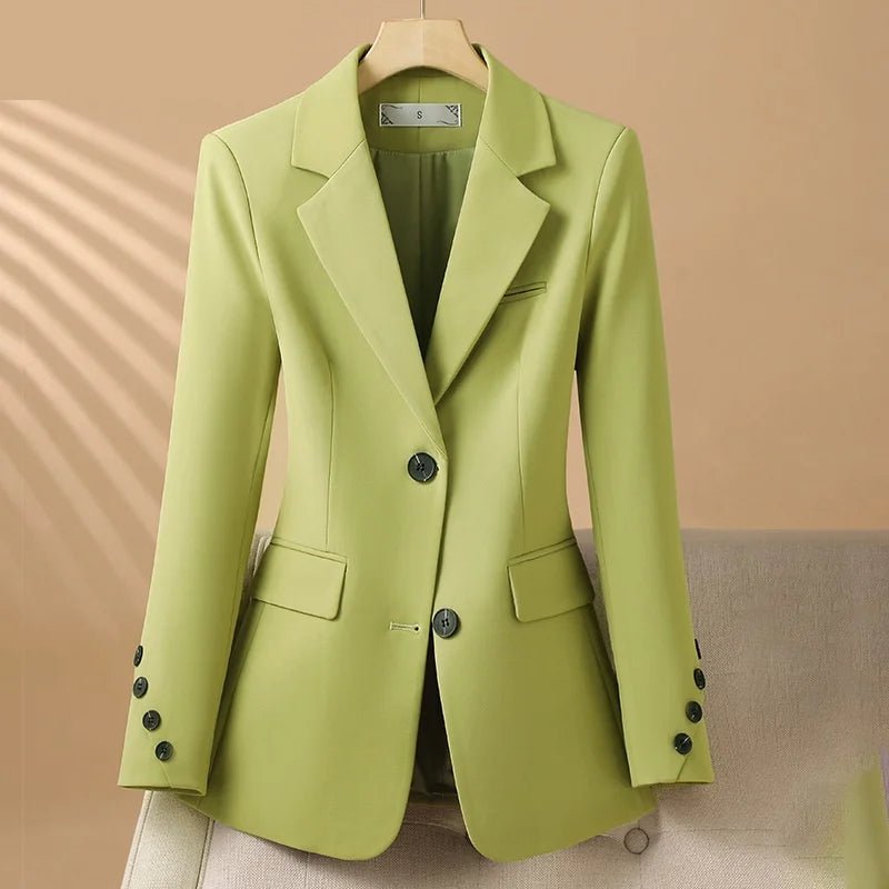 Women's Single-Breasted Blazer | Peplum Hem Tailored Fit Hero