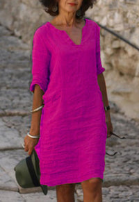 Women's Sleek V-Neck Dress | Smoothing Silhouette Fit Full