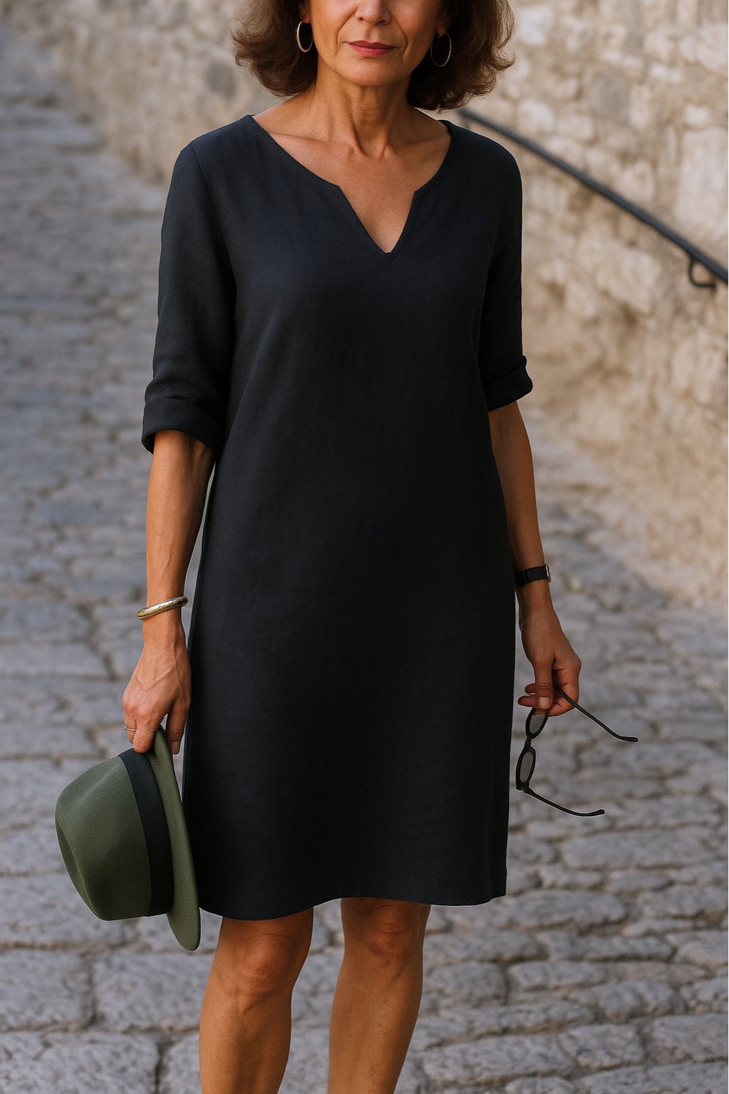 Women's Sleek V-Neck Dress | Smoothing Silhouette Fit Hero