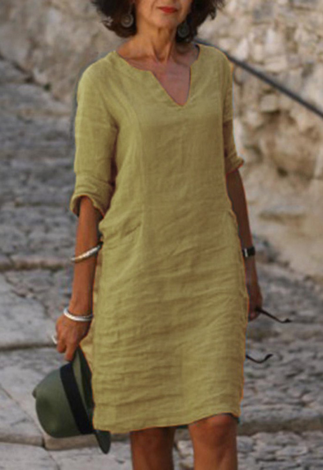 Women's Sleek V-Neck Dress | Smoothing Silhouette Fit Lifestyle