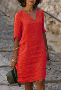 Women's Sleek V-Neck Dress | Smoothing Silhouette Fit View 11