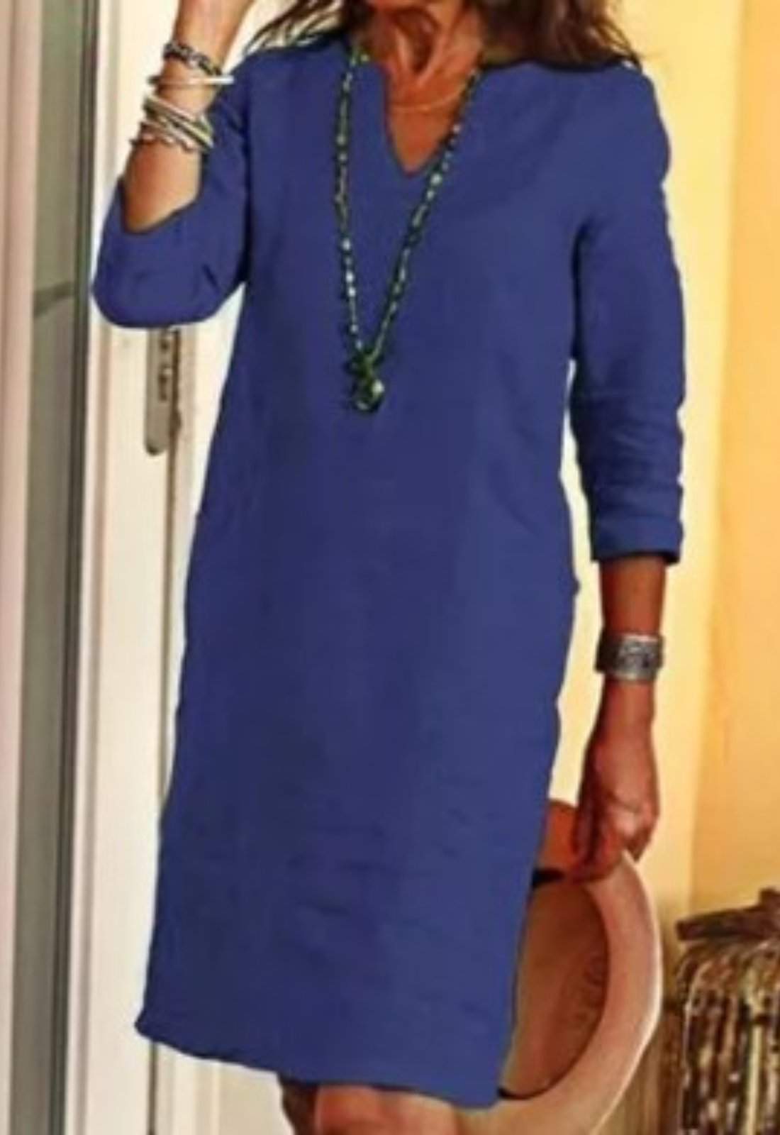 Women's Sleek V-Neck Dress | Smoothing Silhouette Fit View 12
