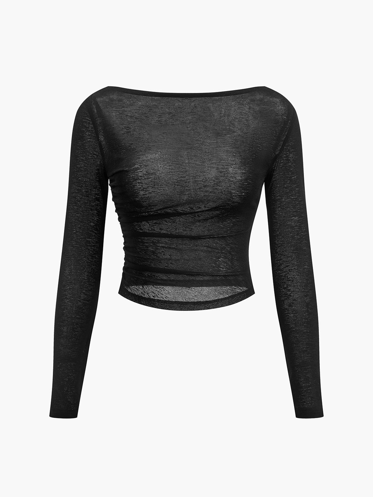 Women's Slim Straight Neck Jersey Top | Long Sleeve Casual Full