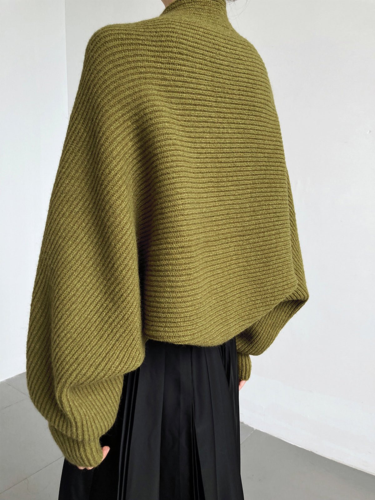 Women's Solid Open-Front Shrug | Balloon Sleeves Side