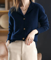 Women's Stand Collar Cardigan Sweater | Button-Front Knit Detail