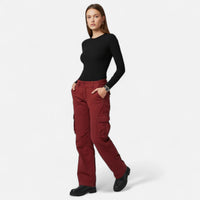 Women's Straight Leg Cargo Pants | Mid-Rise Relaxed Fit Front