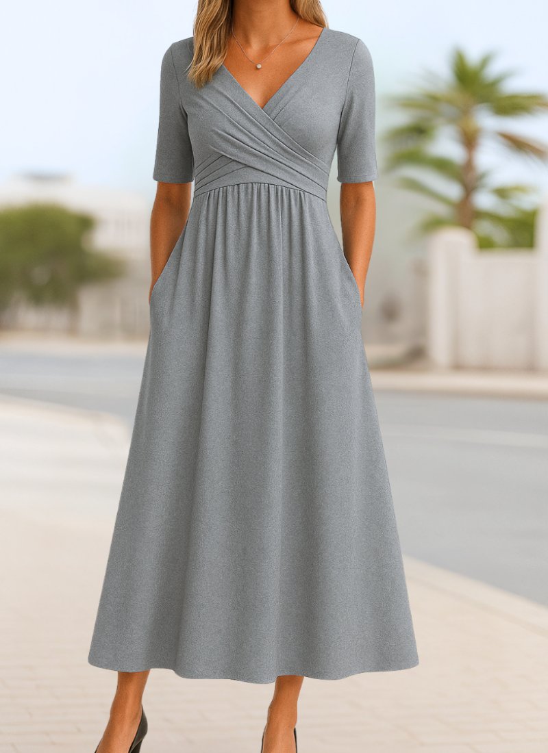 Women's Stylish Crossover Wrap Dress | Flattering Fit Side