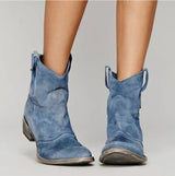 Women's Suede Orthopedic Boots | Block Heel Side Zip