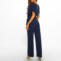 Women's Tie-Front Batwing Jumpsuits Angle