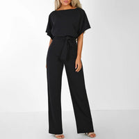 Women's Tie-Front Batwing Jumpsuits Front