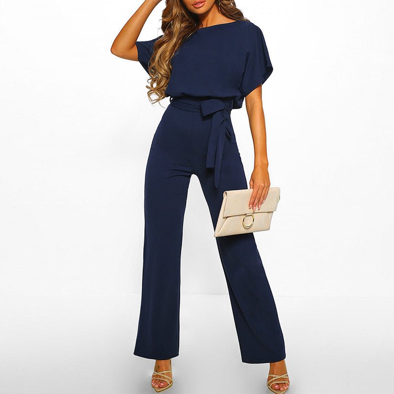 Women's Tie-Front Batwing Jumpsuits Side