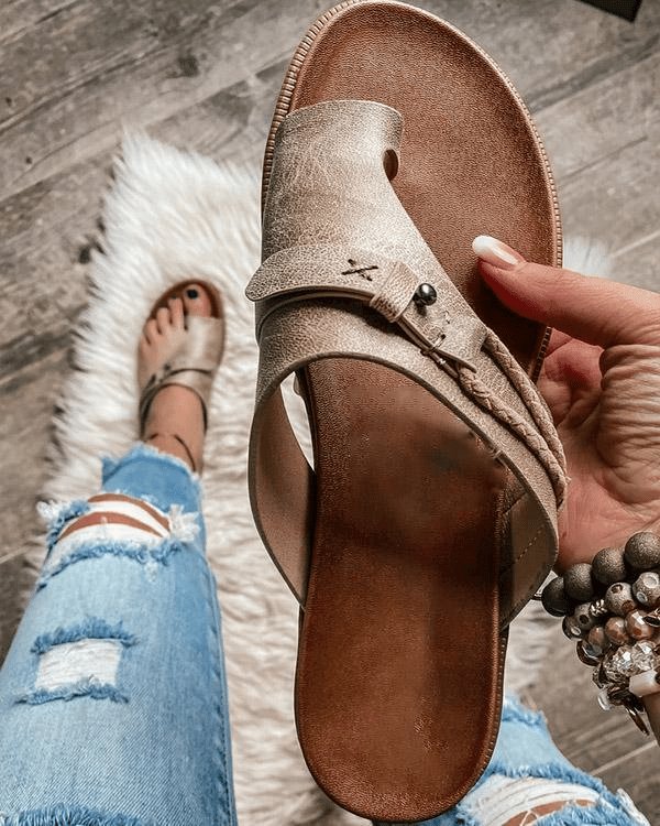 Women's Toe Ring Barefoot Flat Sandals | Minimal Everyday Detail
