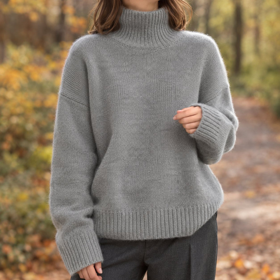 Women's Turtleneck Sweater | Dropped Shoulder Relaxed Knit Hero