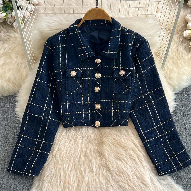 Women's Tweed 2 Piece Set | Cropped Blazer Sleeveless Dress Side