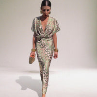 Women's Twisted Knot Wedding Guest Wrap Maxi Dress Hero