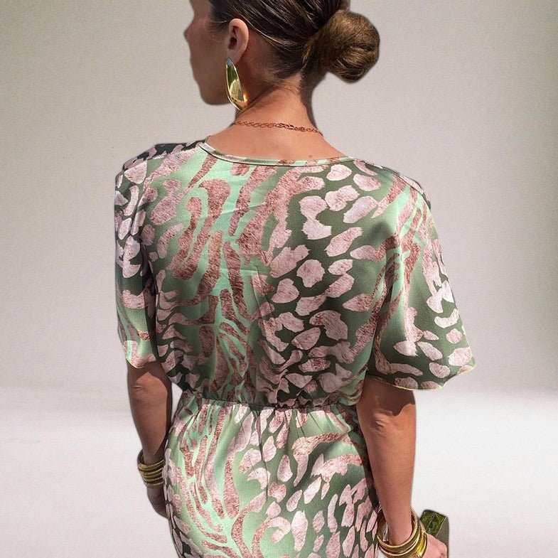Women's Twisted Knot Wedding Guest Wrap Maxi Dress Side