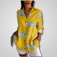 Women's Vintage Floral Shirt | Relaxed Button-Front Back