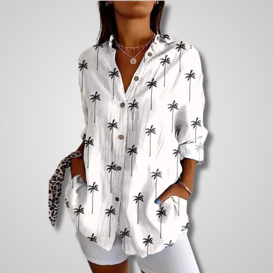 Women's Vintage Floral Shirt | Relaxed Button-Front Side