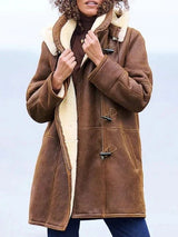Women's Warm Lightweight Long Down Jacket | Sherpa Hood Winter