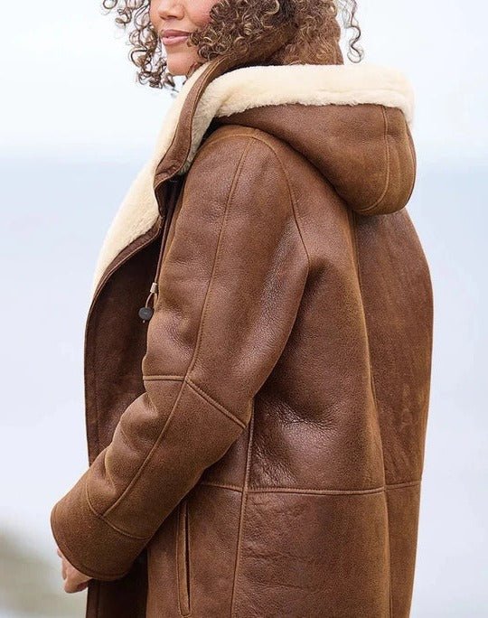 Women's Warm Lightweight Long Down Jacket | Sherpa Hood Winter Hero