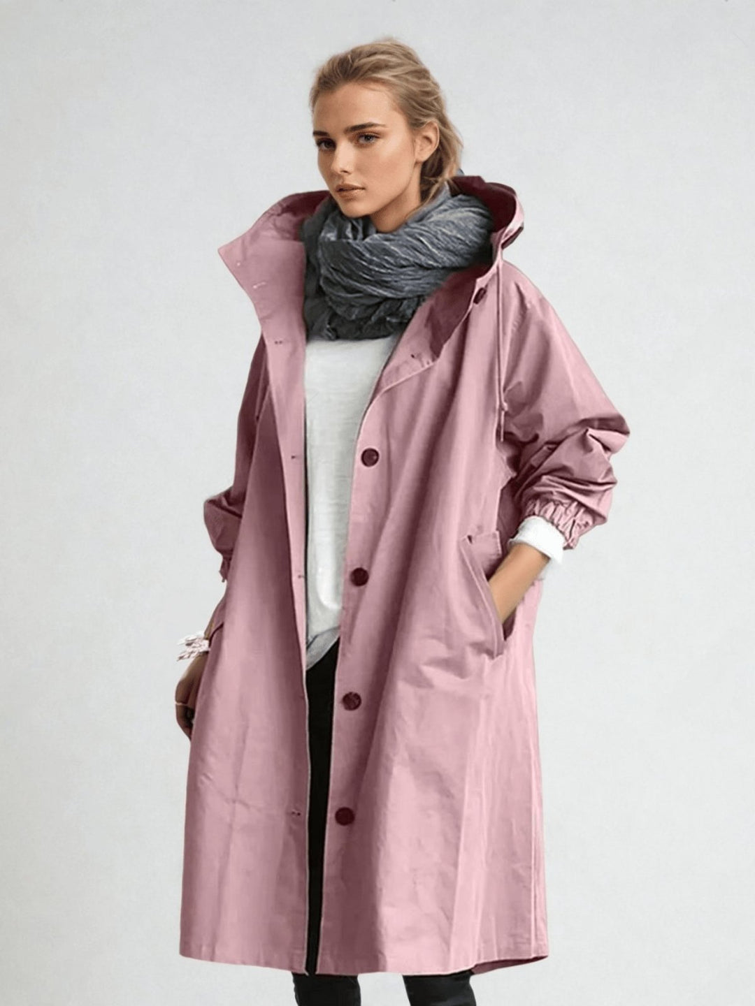 Women's Water-Repellent Trench Coat | Asymmetric Hem Angle