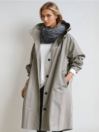Women's Water-Repellent Trench Coat | Asymmetric Hem Detail