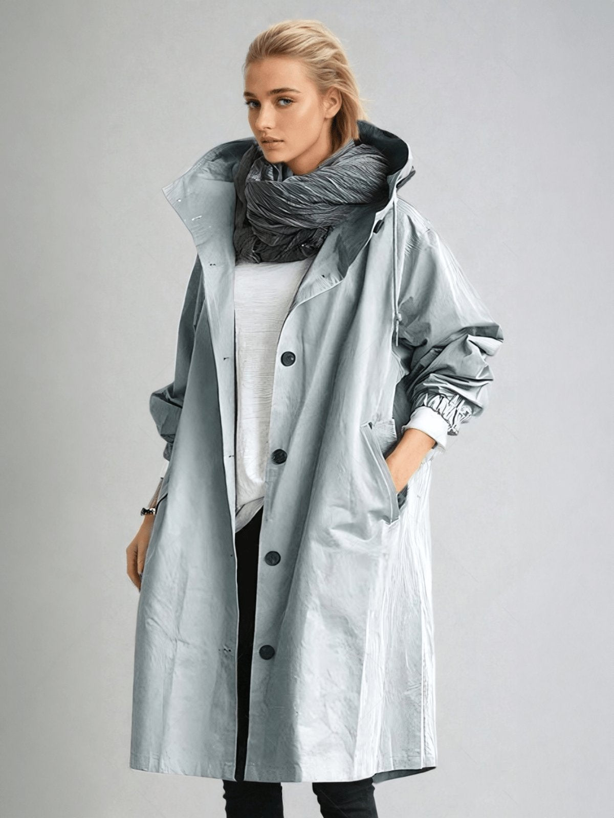 Women's Water-Repellent Trench Coat | Asymmetric Hem Lifestyle