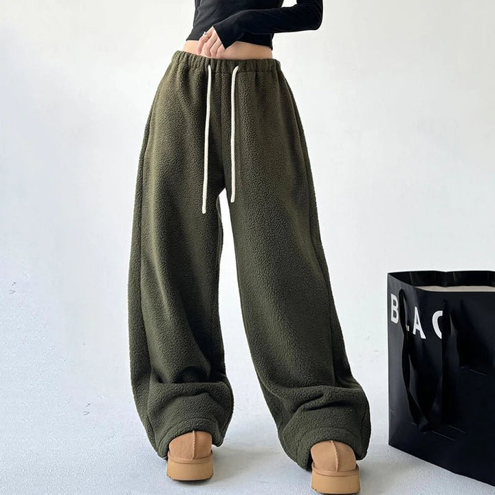 Women's Wide Leg Sweatpants | Oversized Fleece Lounge Back