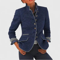 Women's Wool Blazer | Contrast Trim Tailored Fit Back